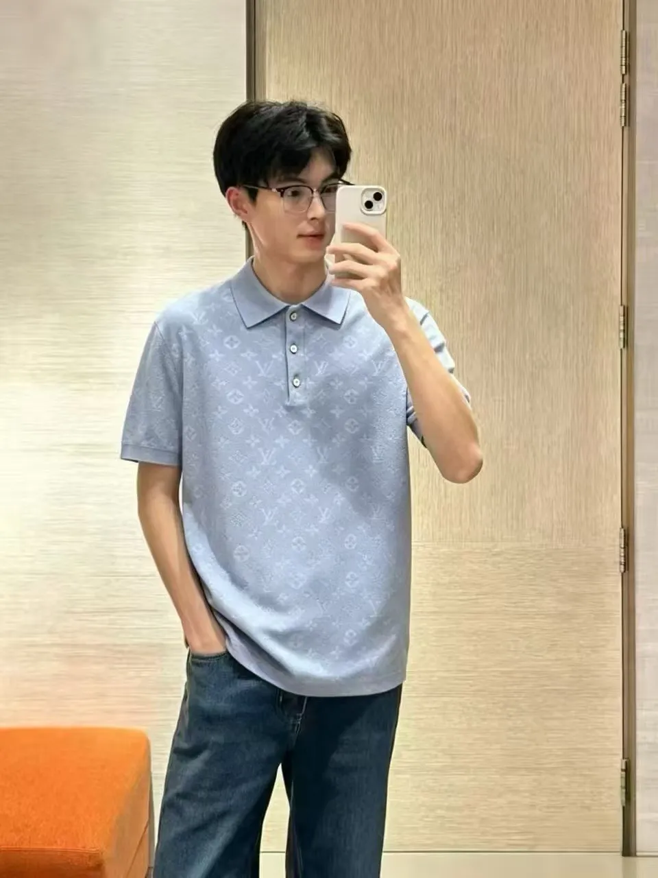Louis Vuitton/ Light Blue Polo